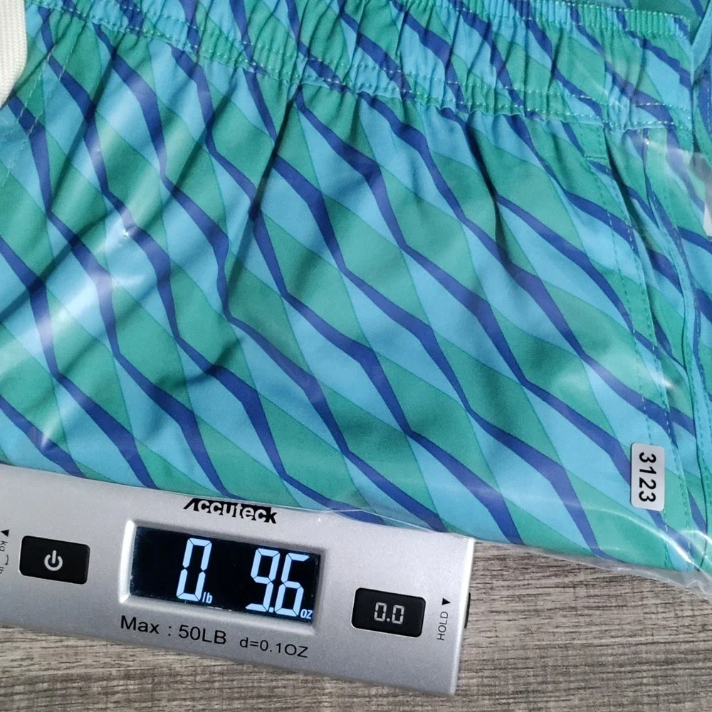 Fair Harbor Swim Trunks Mens XXL Geometric‎ Drawstring Lined Blue/Green